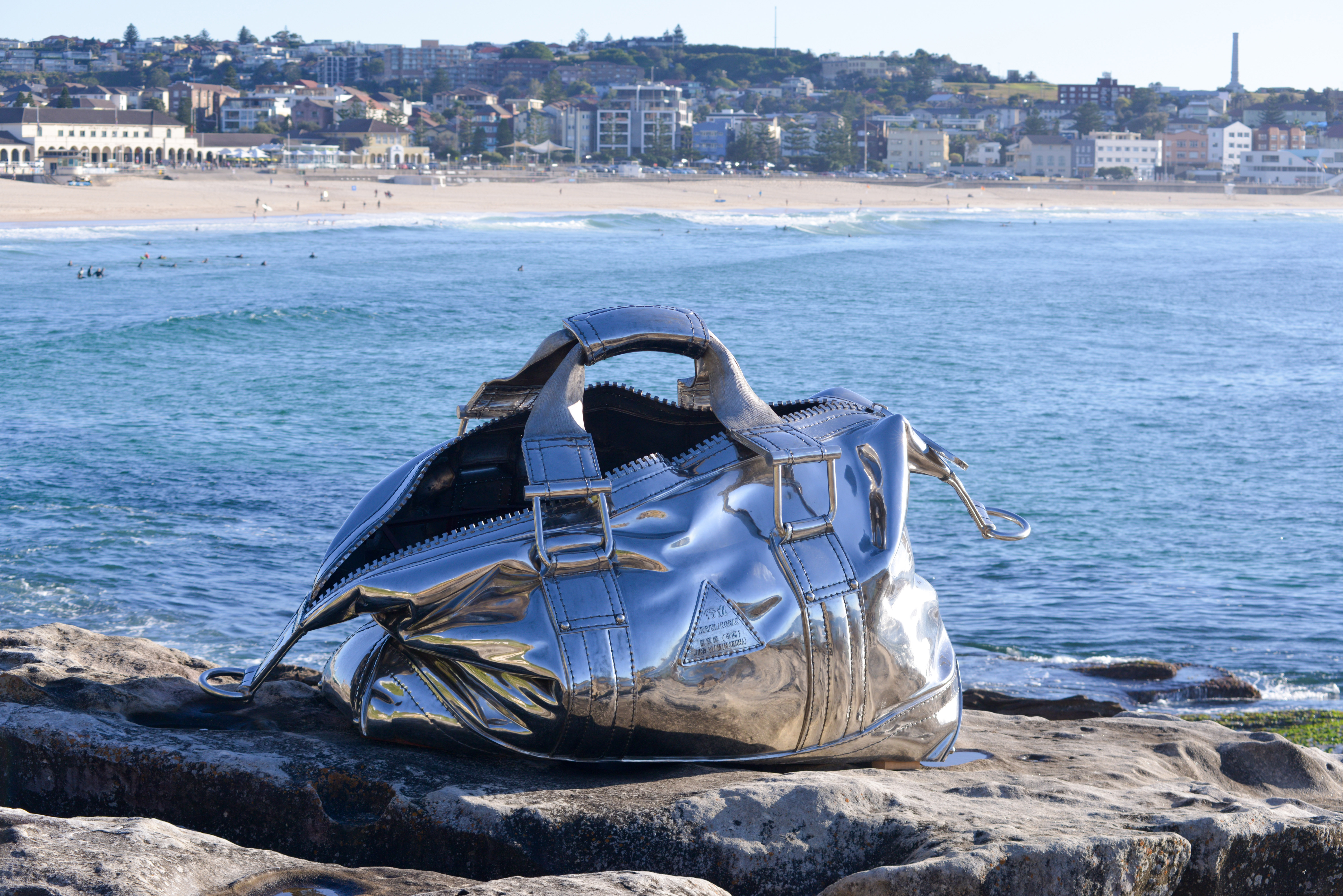 Travelling Bag Sculpture by the Sea
